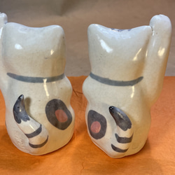 陶器で作った「招き猫セット」 2枚目の画像
