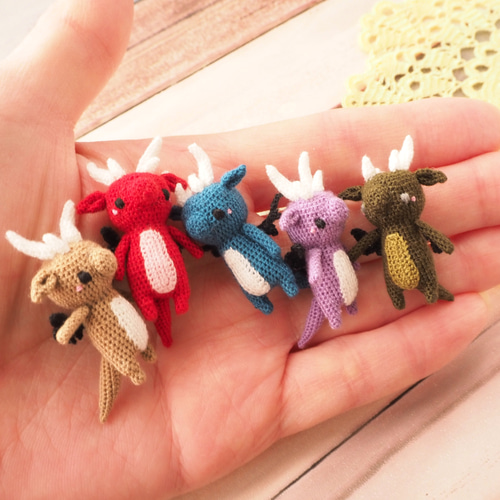 受注生産】ミニチュア ドラゴン あみぐるみ ドールハウスのお友達