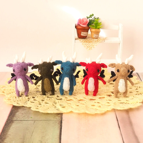 受注生産】ミニチュア ドラゴン あみぐるみ ドールハウスのお