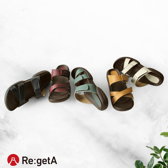 りりりたたんページ ローヒールクロスベルトサンダル ユニセックス 男女兼用 Re:getA