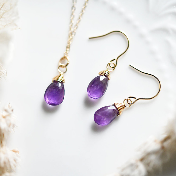 愛情守護石紫水晶項鍊單品二月生辰石 第3張的照片