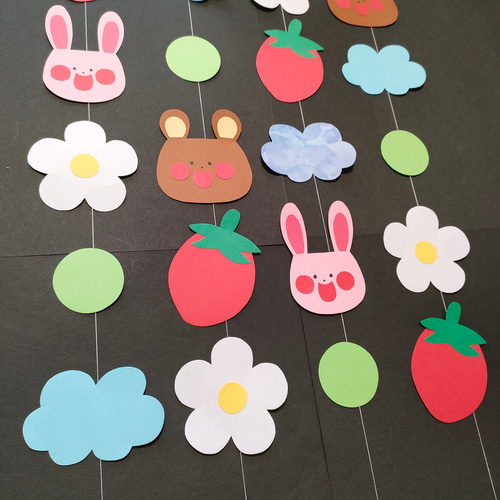 春 3月 4月 吊るし飾り ガーランド 壁面飾り 画用紙 折り紙 保育 学童