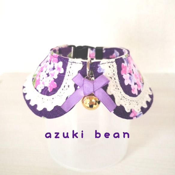 紫陽花柄(ピンク①)わんちゃん猫ちゃん用首輪 紫陽花柄(ピンク③)わん
