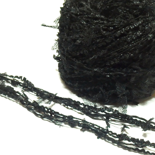 ブラック＊真っ黒＊引き揃え糸＊30g巻 毛糸 k-knot 通販 15424360