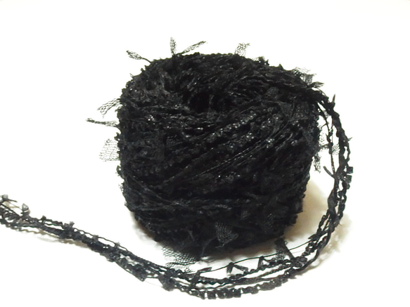 ブラック＊真っ黒＊引き揃え糸＊30g巻 毛糸 k-knot 通販 15424360