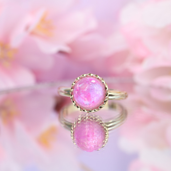 色が変わる 桜色1粒リング〜sakura jelly〜 さくら サクラ 春 ピンク