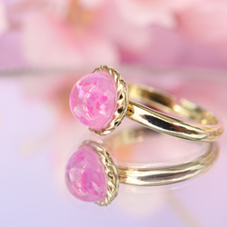 色が変わる 桜色１粒リング～sakura jelly～ さくら サクラ 春 ピンク シンプル 10枚目の画像