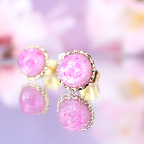 恵比寿ベガストーン購入　天然　アンダラクリスタル　ピンク　ピアス　桜色　ゴールド Jewel closet by L&Co. ピアス レディース 10金 K10 地金 ピンク