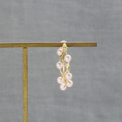 暗粉色❤️14kgf Swarovski Pearl Twist Pierce &amp; Necklace 第8張的照片