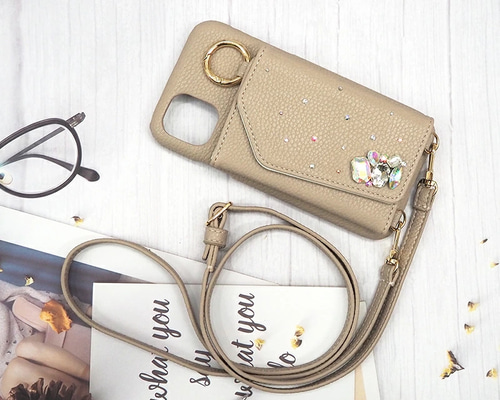 スマホケース レザー【ベルト×カード入れ ストラップ×型押し】 スマホケース ハード 全機種対応【レザー×カード入れ ミラー