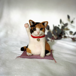 羊毛フェルト招き猫 三毛猫 羊毛フェルト kumo no hituzi 通販