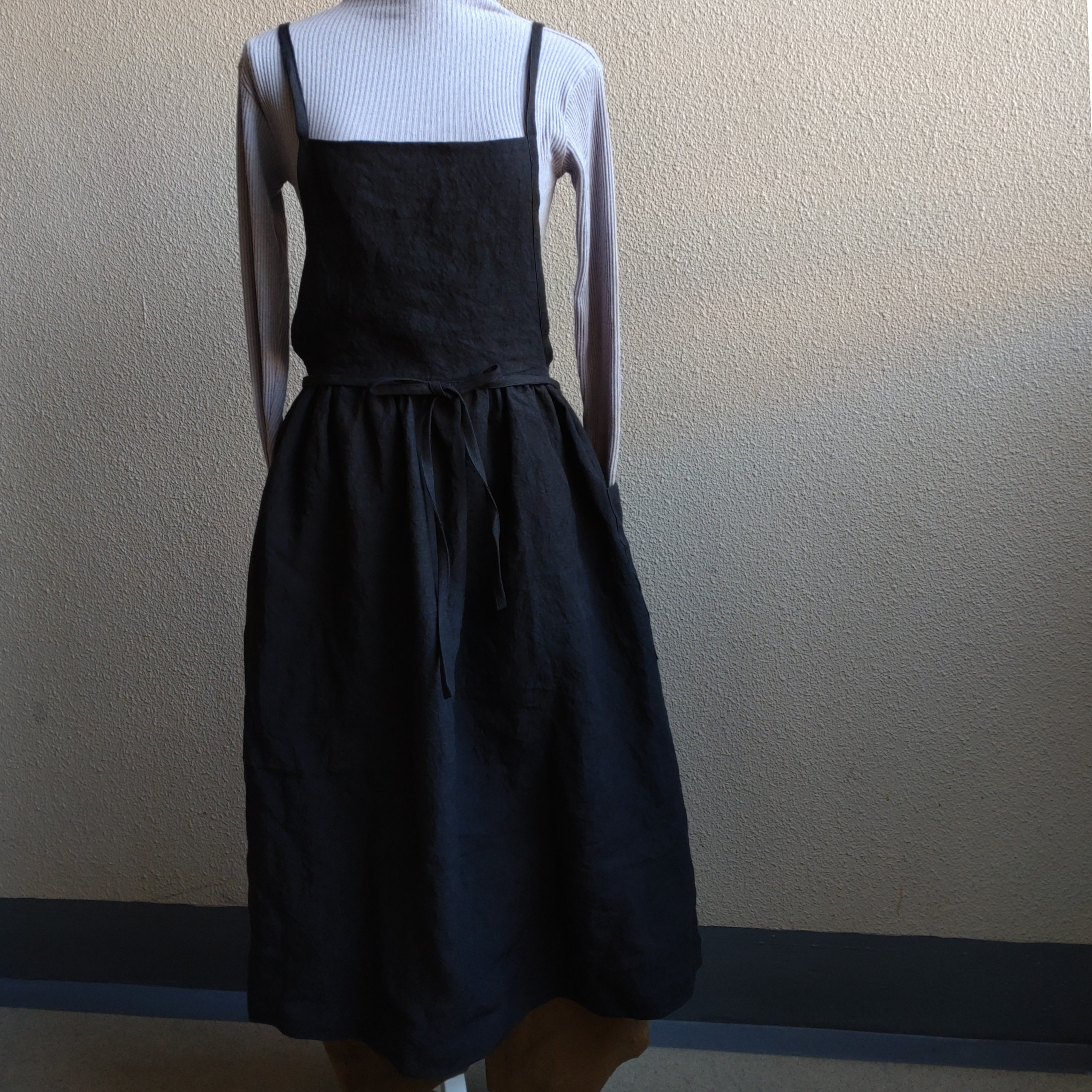 リネン100%☆3wayギャザーエプロン