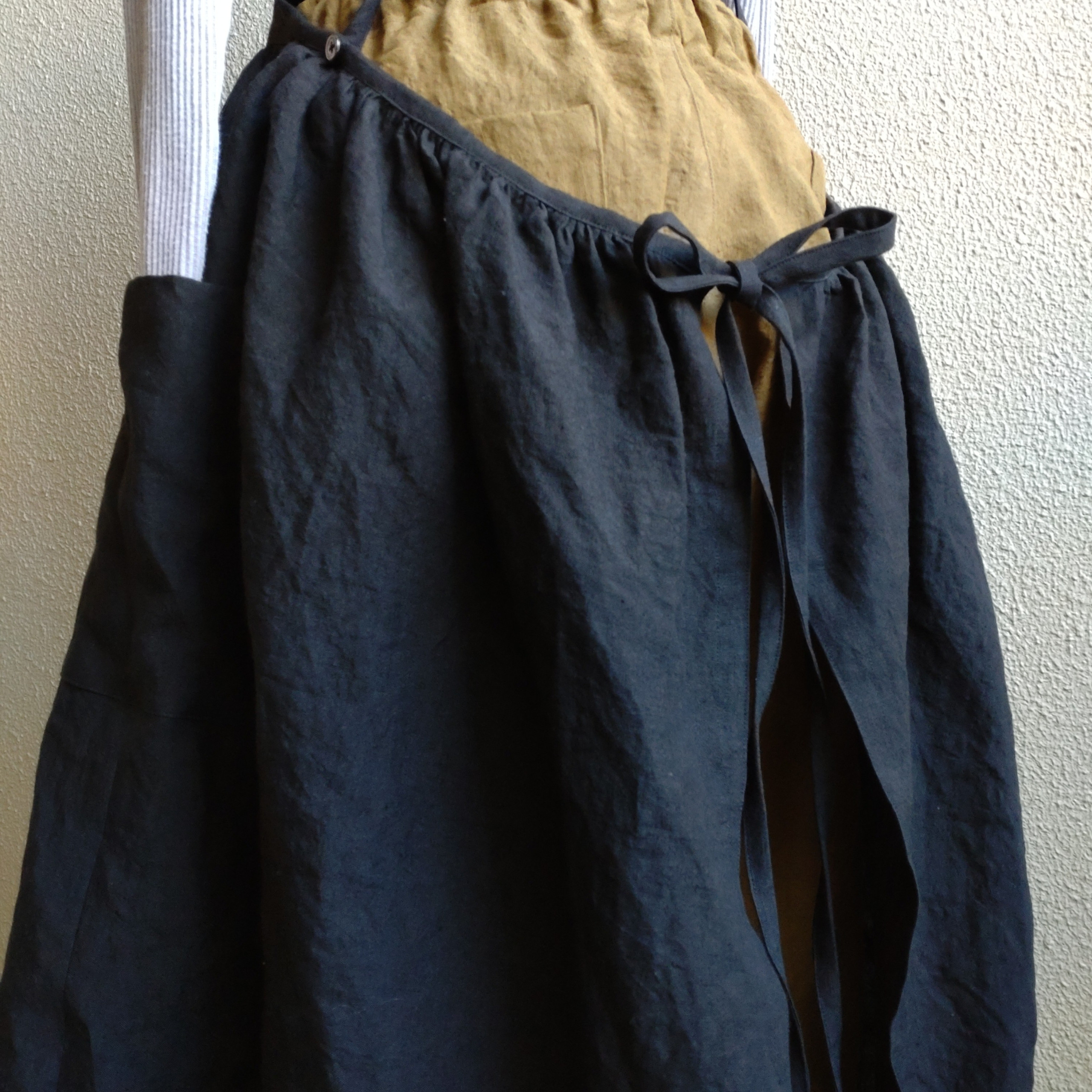 リネン100%☆3wayギャザーエプロン