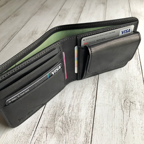 完成品 Horweenシェルコードバン ダークグリーン 二つ折り財布 完成品 Horweenシェルコードバン ダークグリーン 二つ折り財布