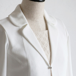 售罄！ [產生成熟而美麗的輪廓！ ] Milano 羅紋領 Bolero 夾克 [白色] 第6張的照片