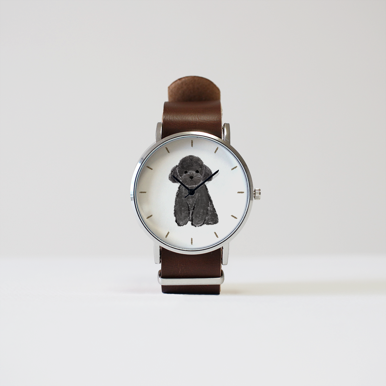 トイプードル（黒）の腕時計