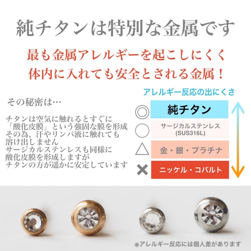 つけっぱなし ブラック ボール セカンドピアス 純チタン 太軸