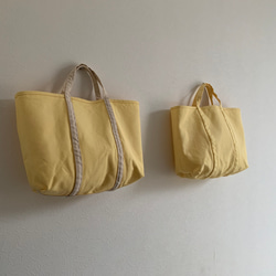 【A4対応】帆布　BASIC TOTE ( M ) ルミナスイエロー 4枚目の画像