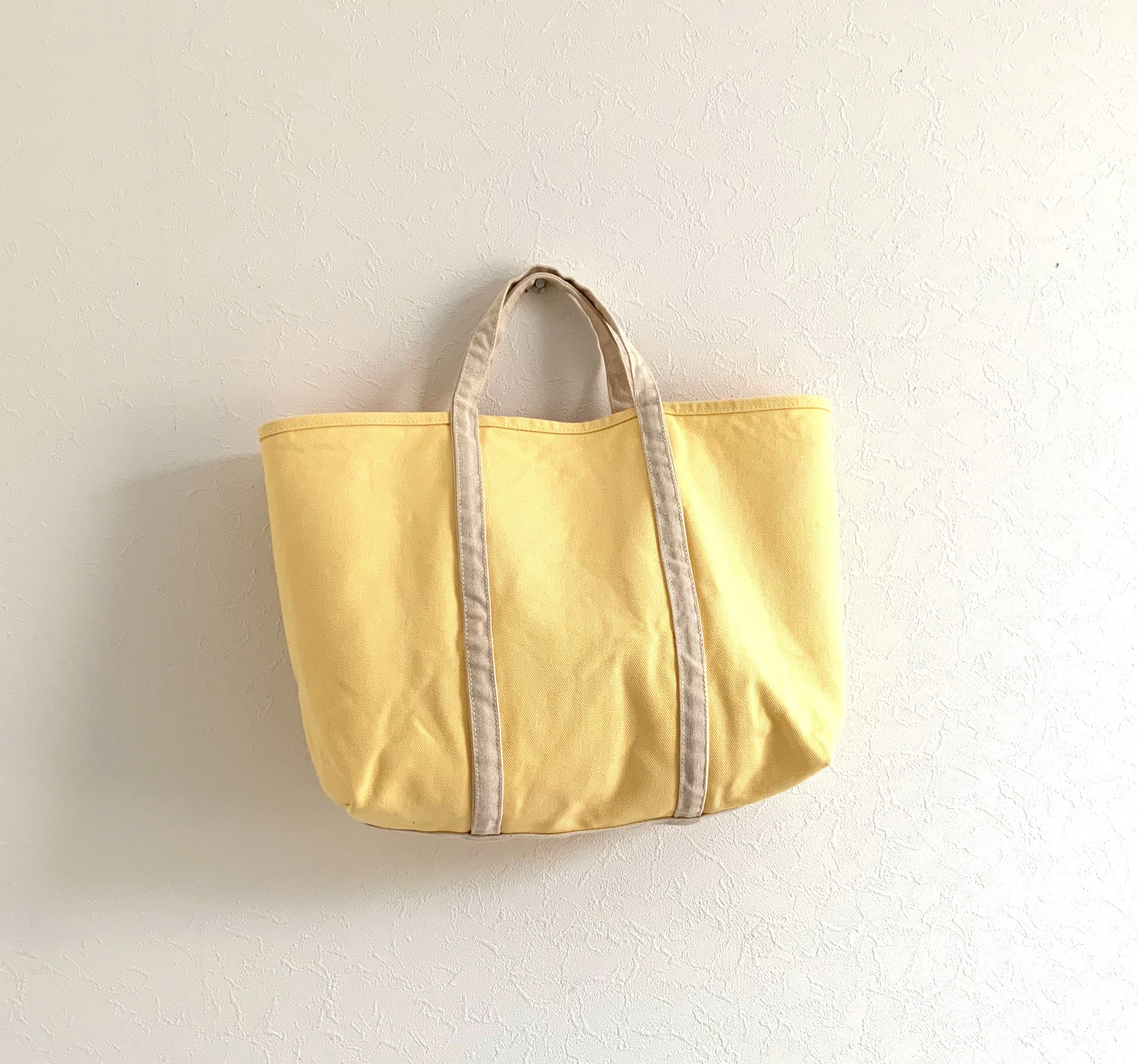 【A4対応】帆布　BASIC TOTE ( M ) ルミナスイエロー✖️生成り