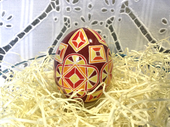 イースターエッグ(PYSANKY)  本物の卵です(๑˃̵ᴗ˂̵) 2枚目の画像