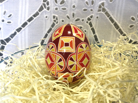 イースターエッグ(PYSANKY)  本物の卵です(๑˃̵ᴗ˂̵) 3枚目の画像