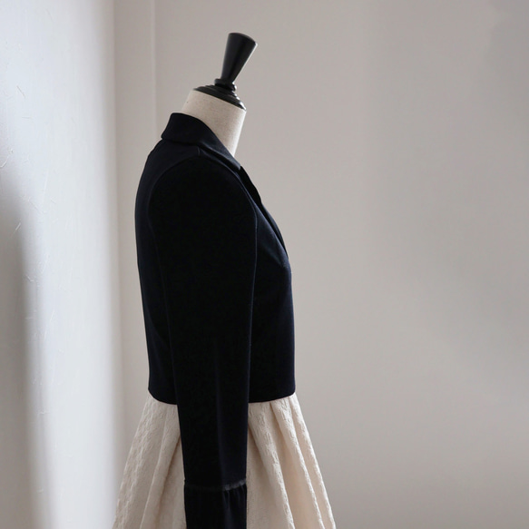 [成人和美麗的輪廓◎]米蘭羅紋領短上衣夾克[黑色] 第11張的照片
