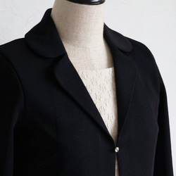 [成人和美麗的輪廓◎]米蘭羅紋領短上衣夾克[黑色] 第8張的照片