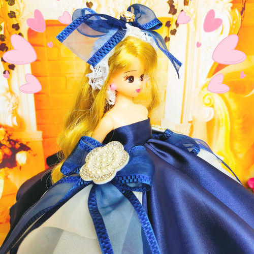 リカちゃんの服 ハンドメイド♡春色のドレス♡ リカちゃん フラワードレスでプリンセスに変身❤お花とねんどで
