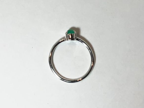 クリーミィな色のクリソプレーズのリング/silver925/src381 7枚目の画像