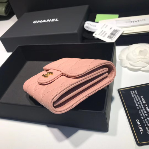 春色パステルで軽やかに彩るミニ財布♪【CHANEL】ミニウォレット CHANEL 財布 シャネル その他ミニ財布・コンパクト財布 ヒダ