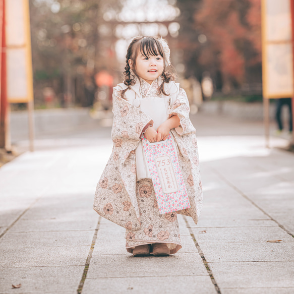 3泊4日レンタル】3歳女の子着物・被布＆被布エプロンつきフルセット ...