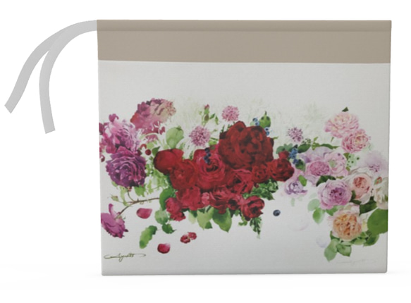 【訂做】花園玫瑰意大利皮革手提包 第8張的照片