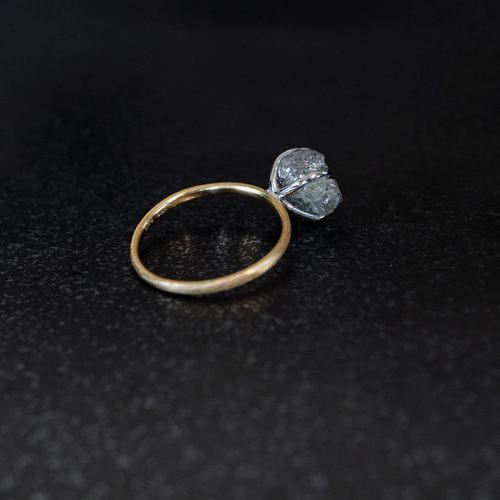 K18YG/PT900 『ありのままの輝き』アンカット（原石）天然ダイヤモンド