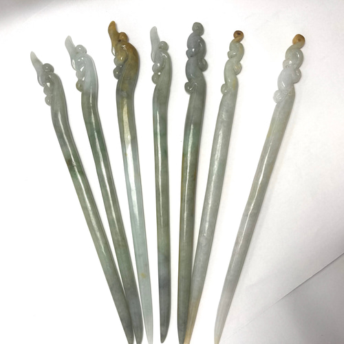 簪 ミャンマー産 天然 A貨 本翡翠 1本 簪 ほうおう 鳳凰 オウム