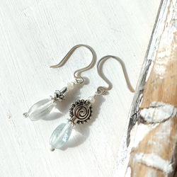 ❁Sea perfume earrings silver925❁みずみずしい淡いグリーンフローライト 7枚目の画像