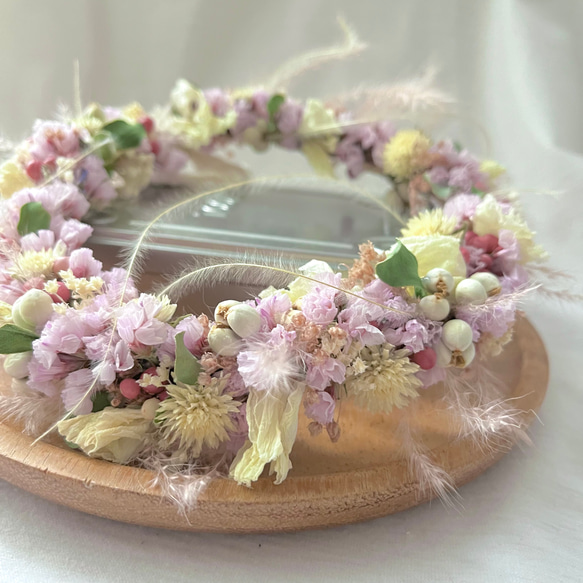小花の花冠　/ ドライフラワー　リース　スワッグ　春 1枚目の画像