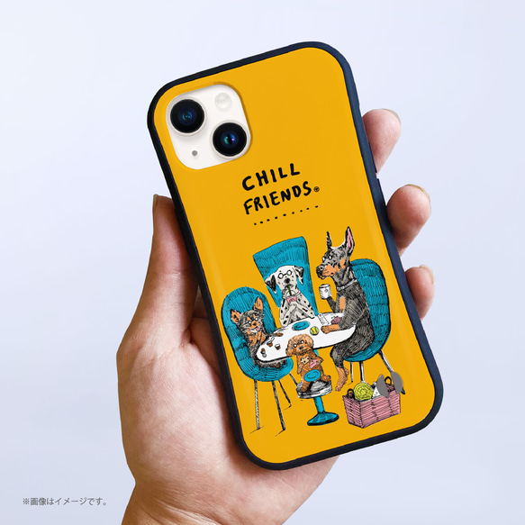 「CHILL FRIENDS_犬会」耐衝撃グリップiPhoneケース 5枚目の画像