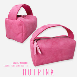 再販▶︎春/BarbiePINK♡トレンドのフラットハンドル・ミニボストンハンドバッグ　牛革(BB220725) 1枚目の画像