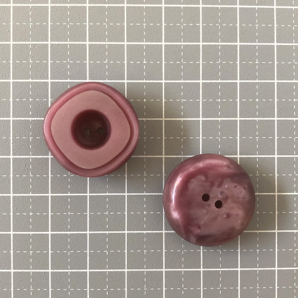 レトロ サークル ボタン ピンク 24mm 4個セット ea-013 3枚目の画像