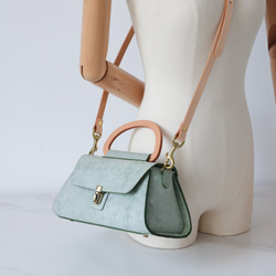 【Creema 獨家早鳥價，免運費】真皮手工單肩包，全手工縫製，兩用包 第16張的照片