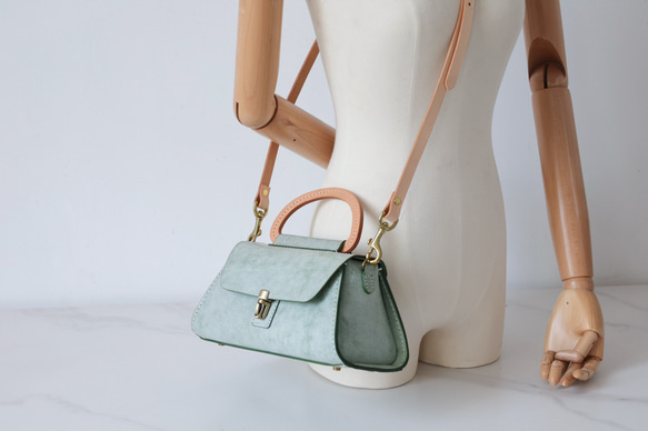 【Creema 獨家早鳥價，免運費】真皮手工單肩包，全手工縫製，兩用包 第16張的照片