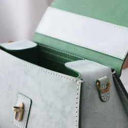 【Creema 獨家早鳥價，免運費】真皮手工單肩包，全手工縫製，兩用包 第10張的照片