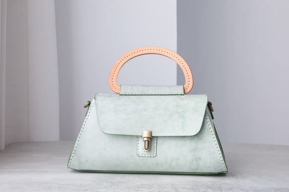 【Creema 獨家早鳥價，免運費】真皮手工單肩包，全手工縫製，兩用包 第18張的照片