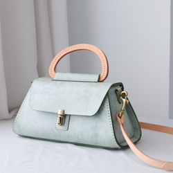 【Creema 獨家早鳥價，免運費】真皮手工單肩包，全手工縫製，兩用包 第12張的照片