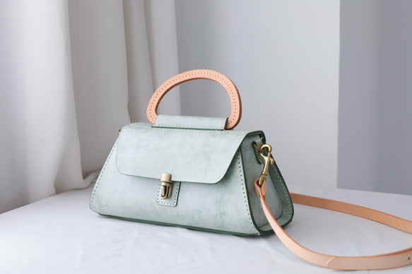 【Creema 獨家早鳥價，免運費】真皮手工單肩包，全手工縫製，兩用包 第12張的照片