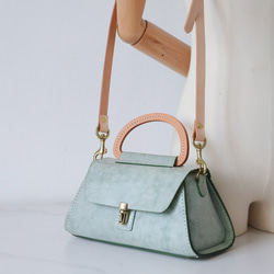 【Creema 獨家早鳥價，免運費】真皮手工單肩包，全手工縫製，兩用包 第15張的照片