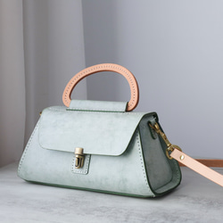 【Creema 獨家早鳥價，免運費】真皮手工單肩包，全手工縫製，兩用包 第13張的照片