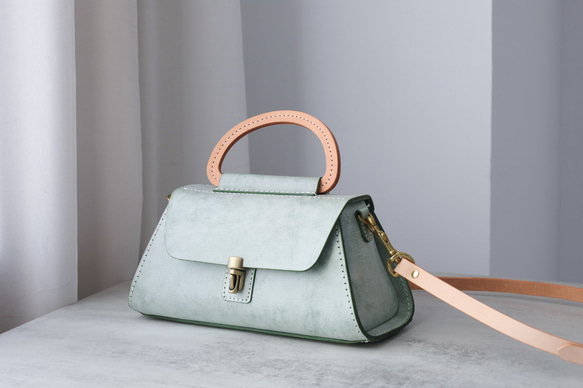 【Creema 獨家早鳥價，免運費】真皮手工單肩包，全手工縫製，兩用包 第13張的照片