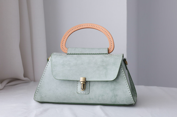 【Creema 獨家早鳥價，免運費】真皮手工單肩包，全手工縫製，兩用包 第2張的照片