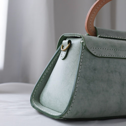 【Creema 獨家早鳥價，免運費】真皮手工單肩包，全手工縫製，兩用包 第8張的照片